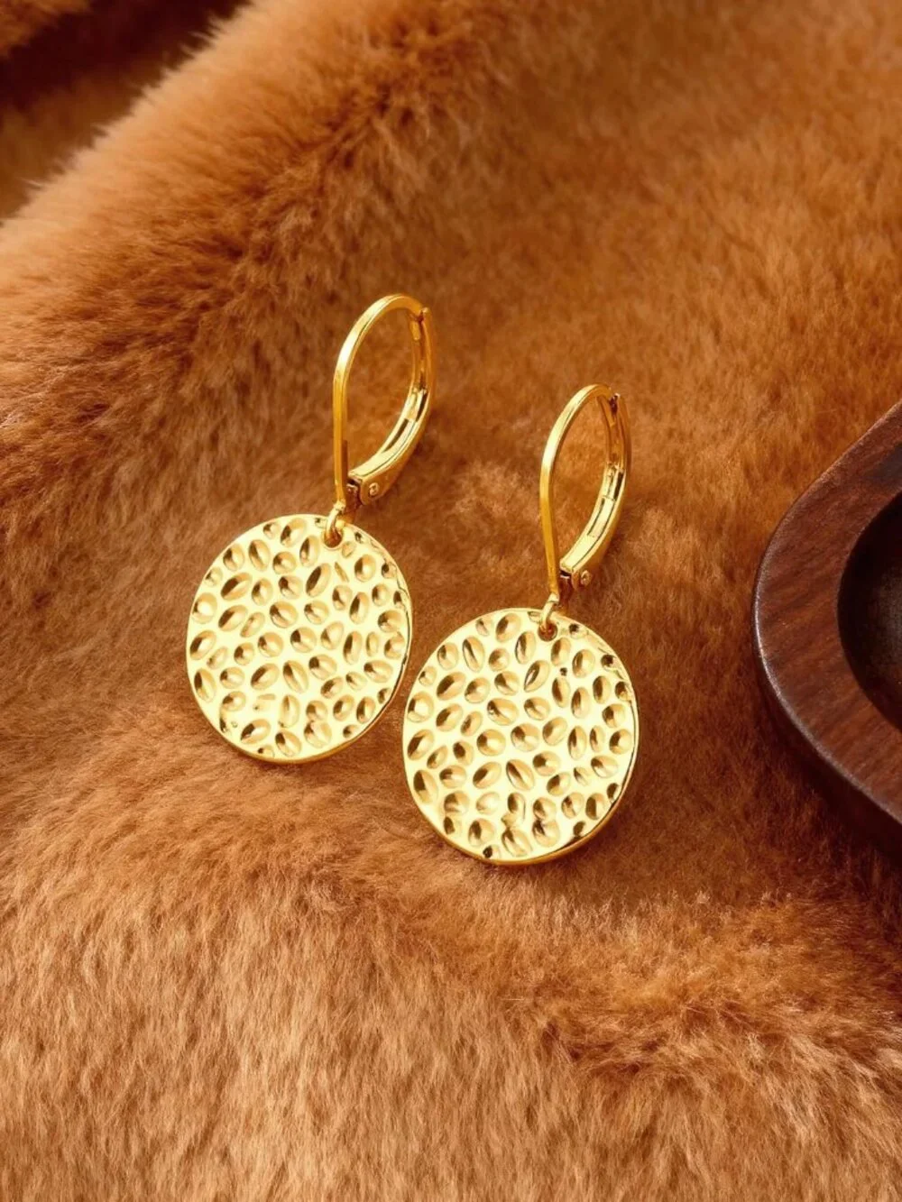 925 Sterling Silver Dangle Earrings for Women, 14K Gold Plated Geometric Flat Ro - Picture 7 of 8